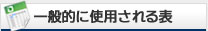 一般的に使用される表